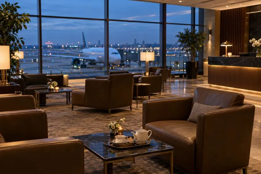 Phòng chờ VIP sân bay (ảnh minh hoạ AI)